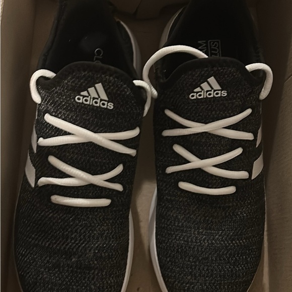 Adidas Women's Charcoal and White Cloudfoam Sneakers - Picture 4 of 5